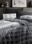 L'essentiel linge de maison Carlos - Juego de funda de edredón doble Negro, Blanco y Gris